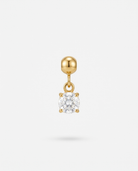 April birthstone gold charm pendant, diamond