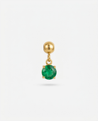 May birthstone gold charm pendant, emerald