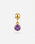 February birthstone gold charm pendant, amethyst
