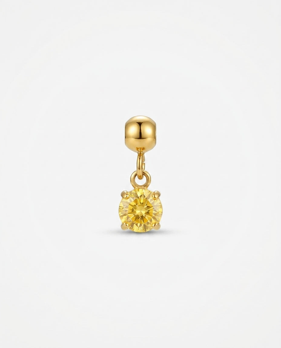 November birthstone gold charm