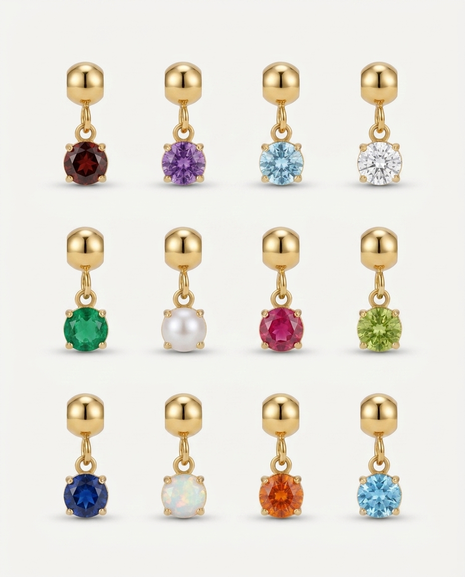 All twelve birthstone charms range grid