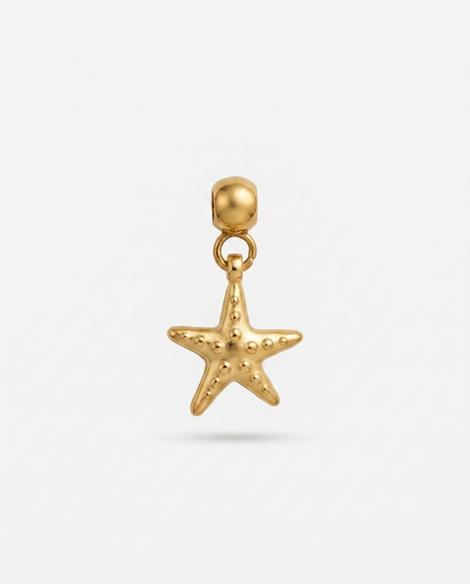 Starfish gold charm pendant hero