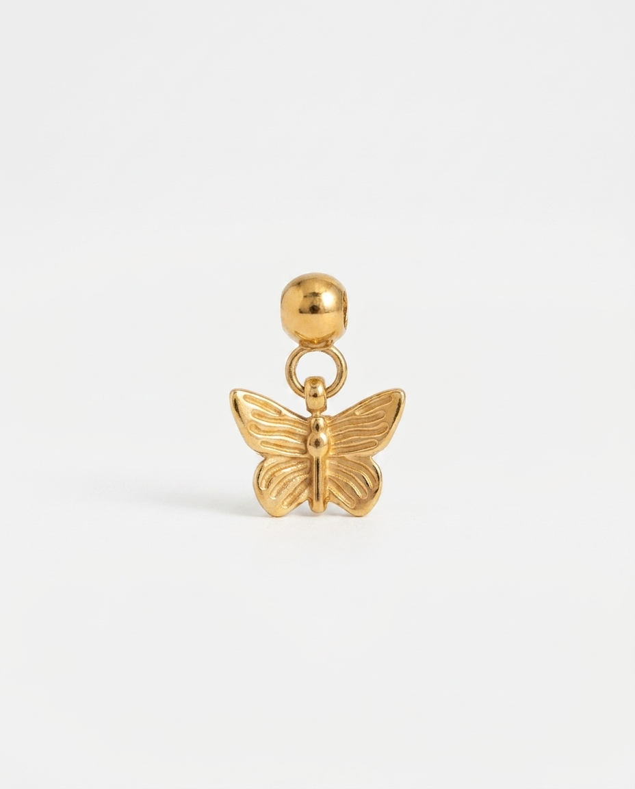 Butterfly gold charm pendant hero