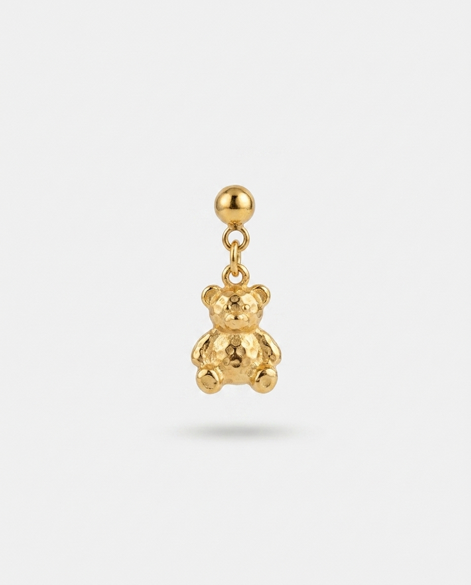 Bear gold charm pendant hero