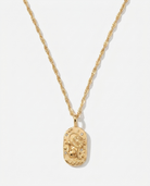 Gold zodiac constellation pendant necklace, Leo