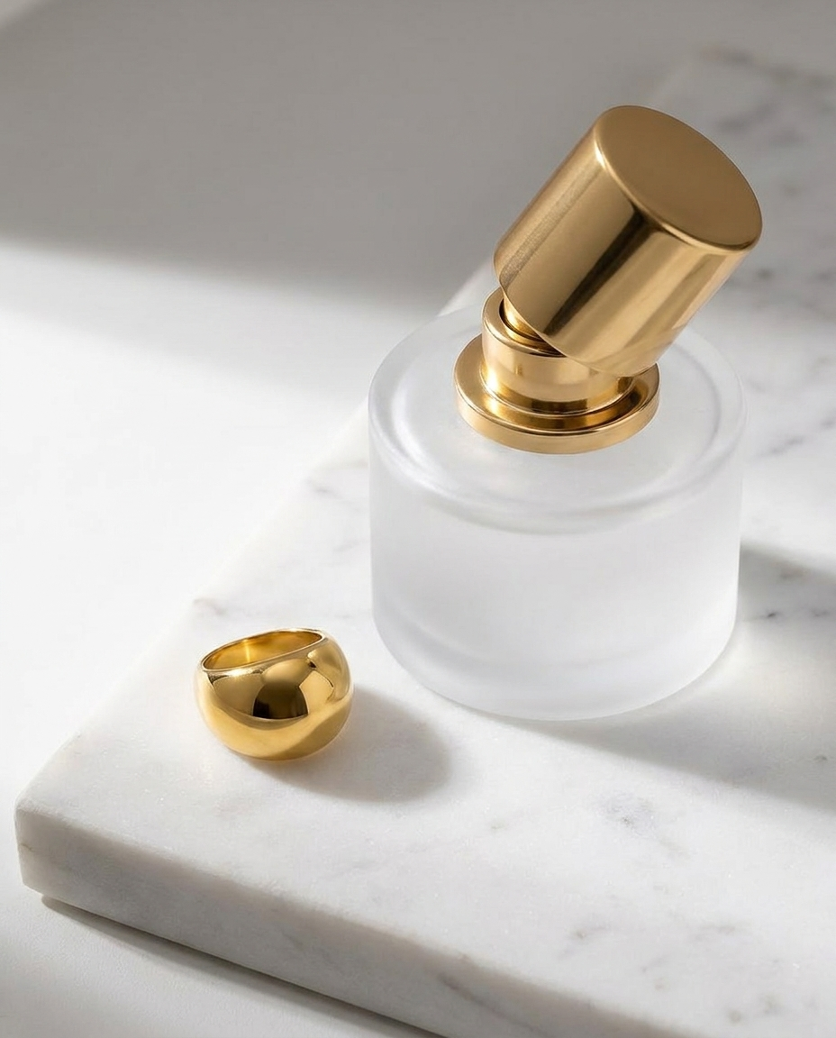 Elle Ring flatlay on marble