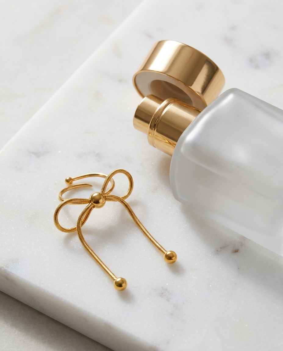 Lucia Ring marble flatlay