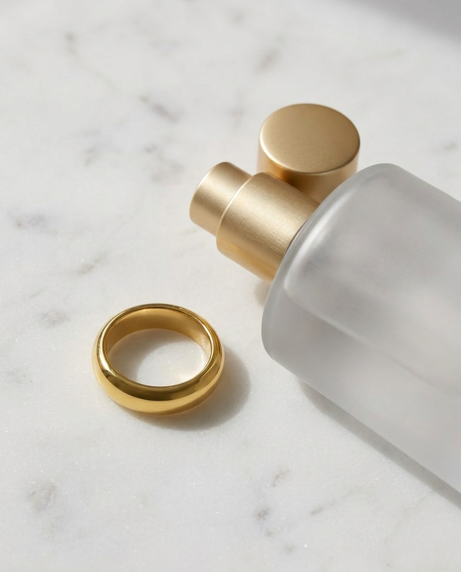 Ella Ring marble flatlay