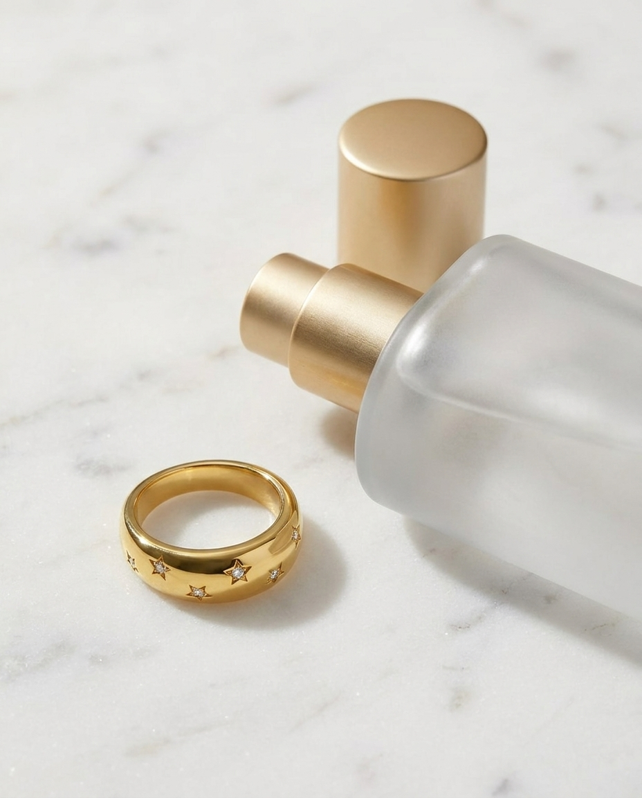 Susie Ring marble flatlay