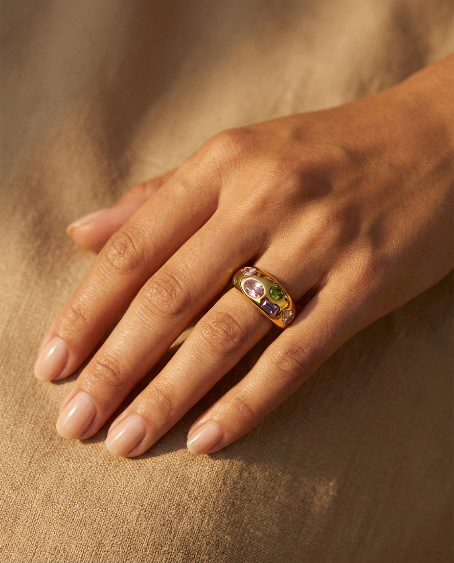 Solana Gem Ring warm on hand