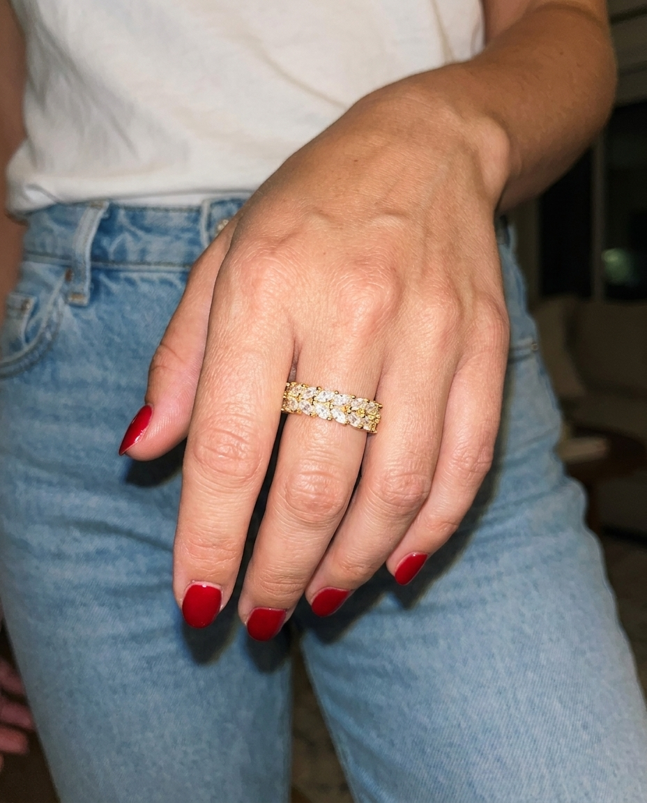 Adjustable Sparkle Band Ring candid flash snapshot