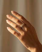 Adjustable Sparkle Band Ring warm on hand