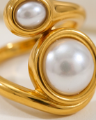 Double Pearl Twist Ring macro detail