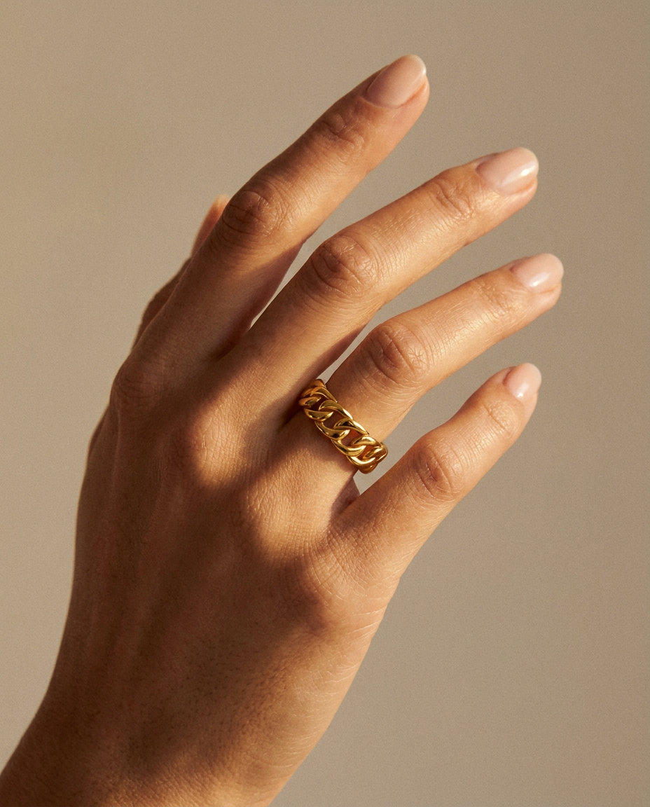 Aurelie Laurel Ring warm on hand