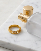 Aurelie Laurel Ring marble flatlay
