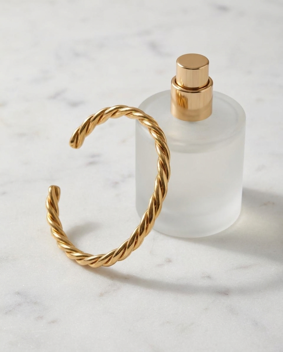 Celia Bracelet marble flatlay