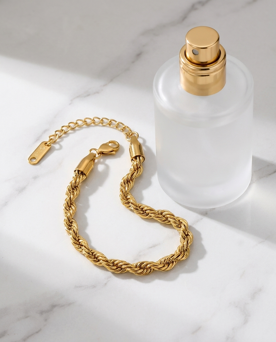 Gia Bracelet marble flatlay