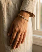 The Lune Bracelet warm on wrist