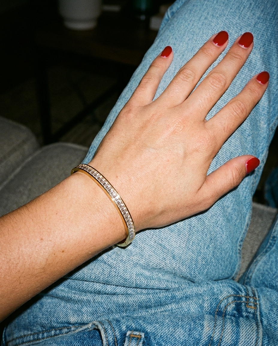 Celine Baguette Bangle candid flash