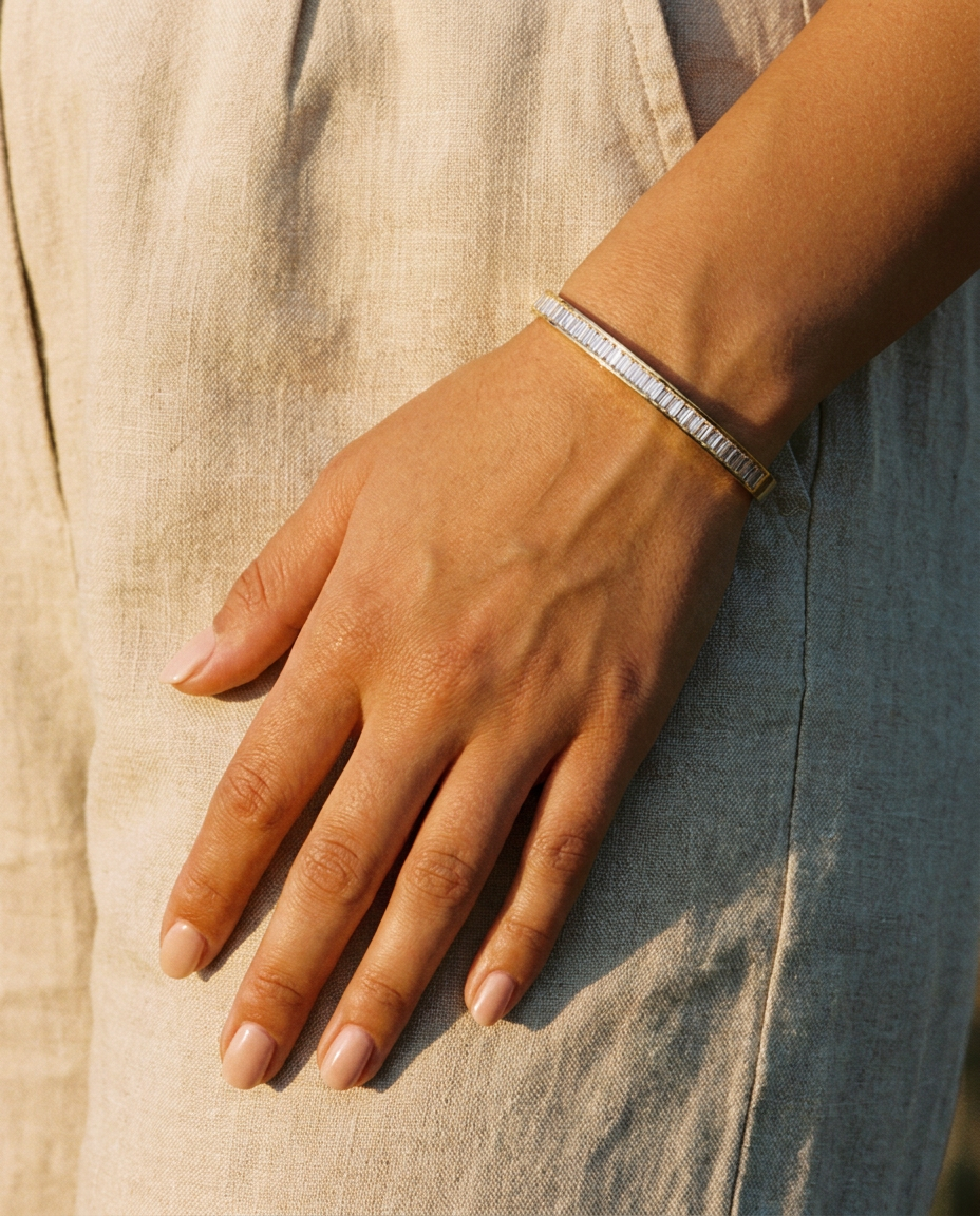 Celine Baguette Bangle warm on wrist