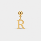 Gold initial letter R charm pendant