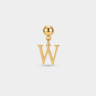 Gold initial W charm pendant