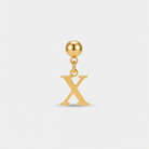 Gold initial letter X charm pendant