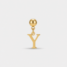 Gold initial Y charm pendant