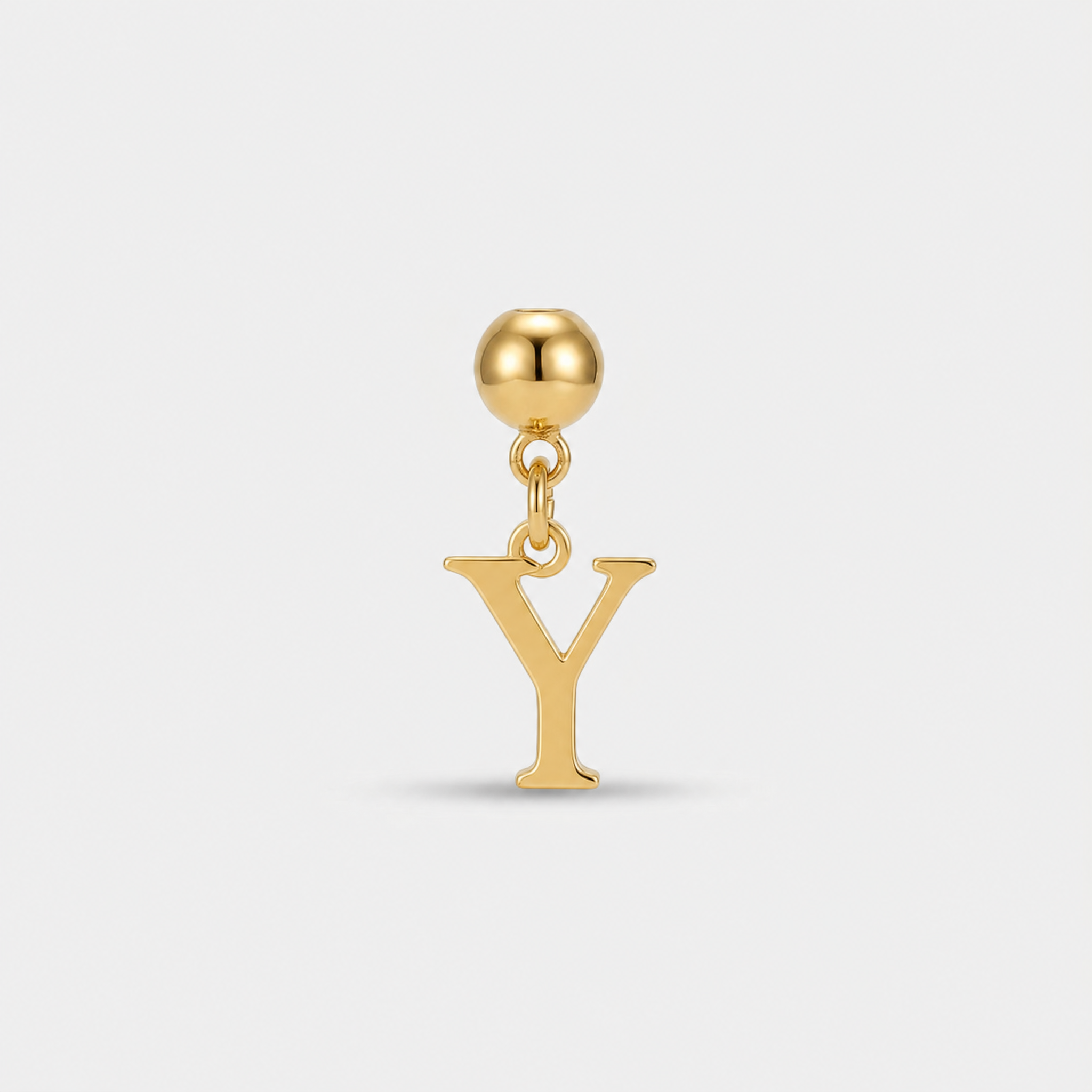 Gold initial letter Y charm pendant
