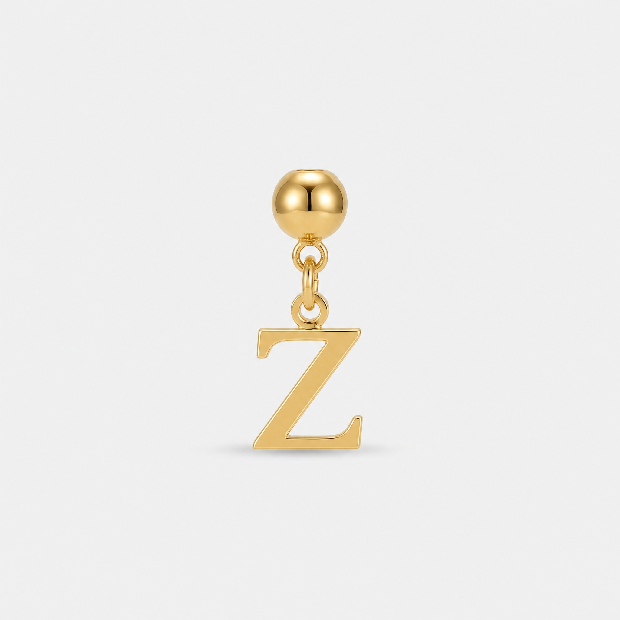 Gold initial letter Z charm pendant