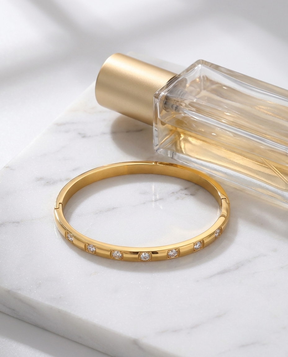 Zircon Bangle flatlay