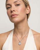 Sylvie Necklace silver on model