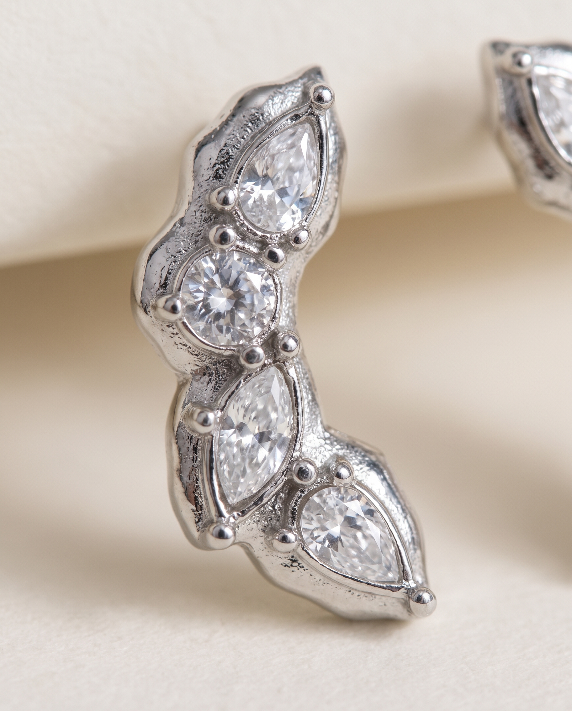 Laurel Earrings silver detail