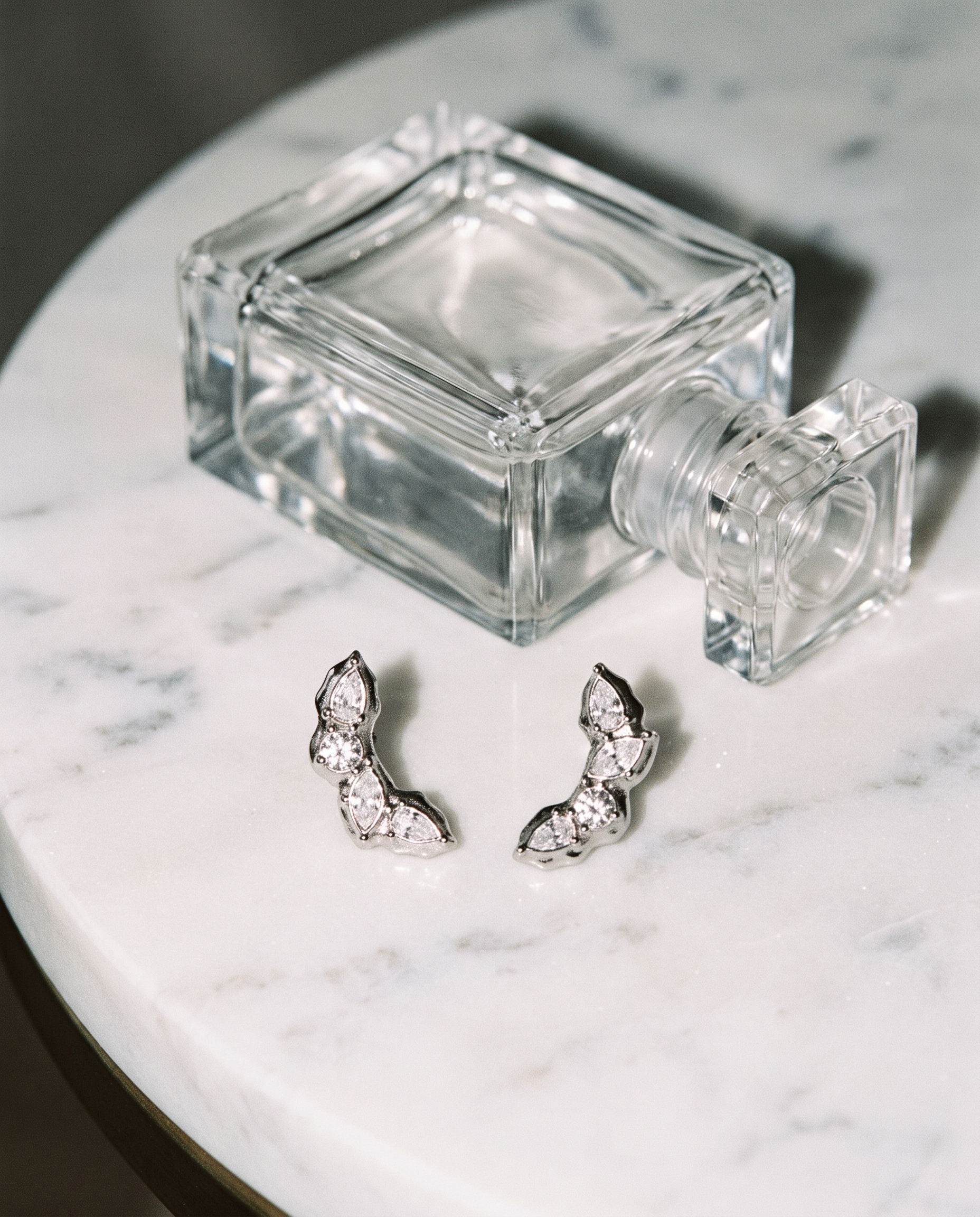 Laurel Earrings silver flatlay