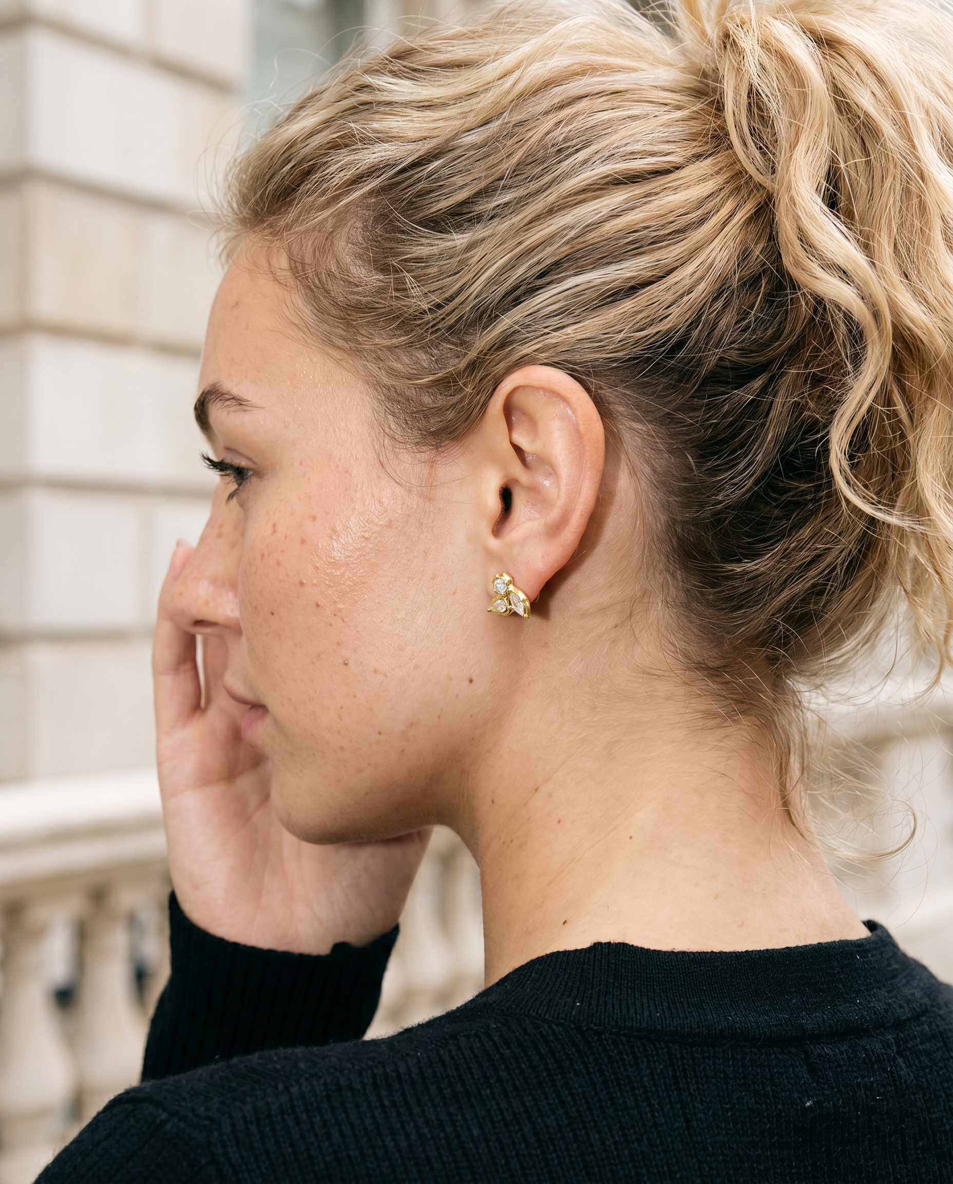 Willow Earrings on model