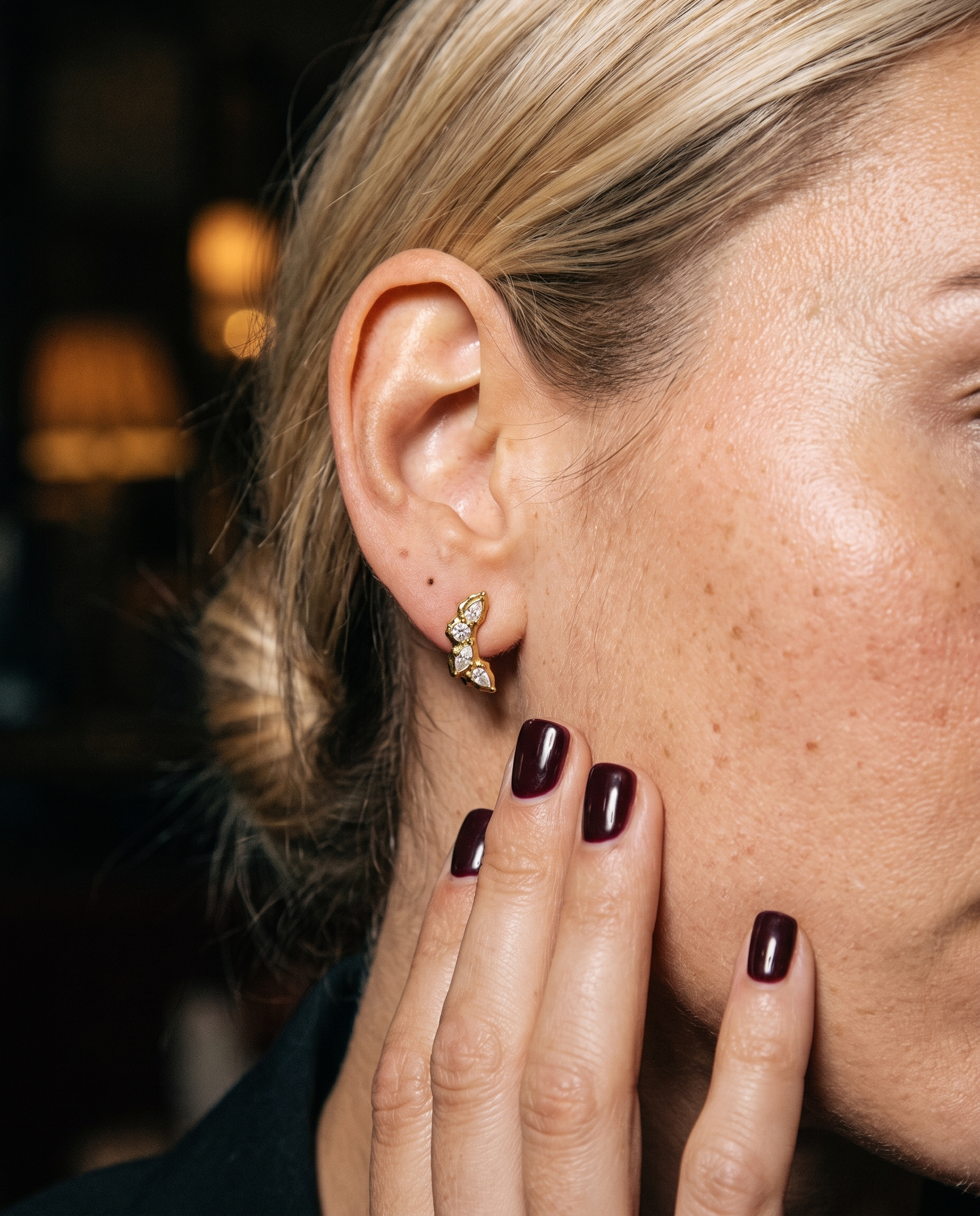 Laurel Earrings on ear