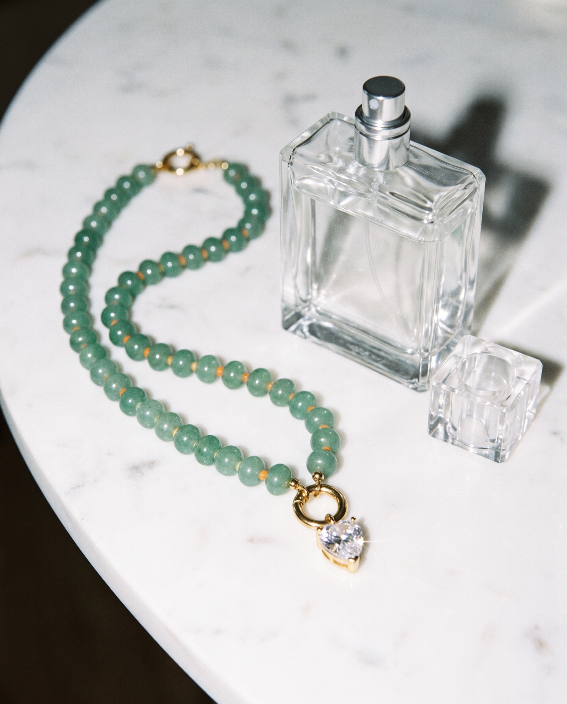 Sabine necklace marble flatlay