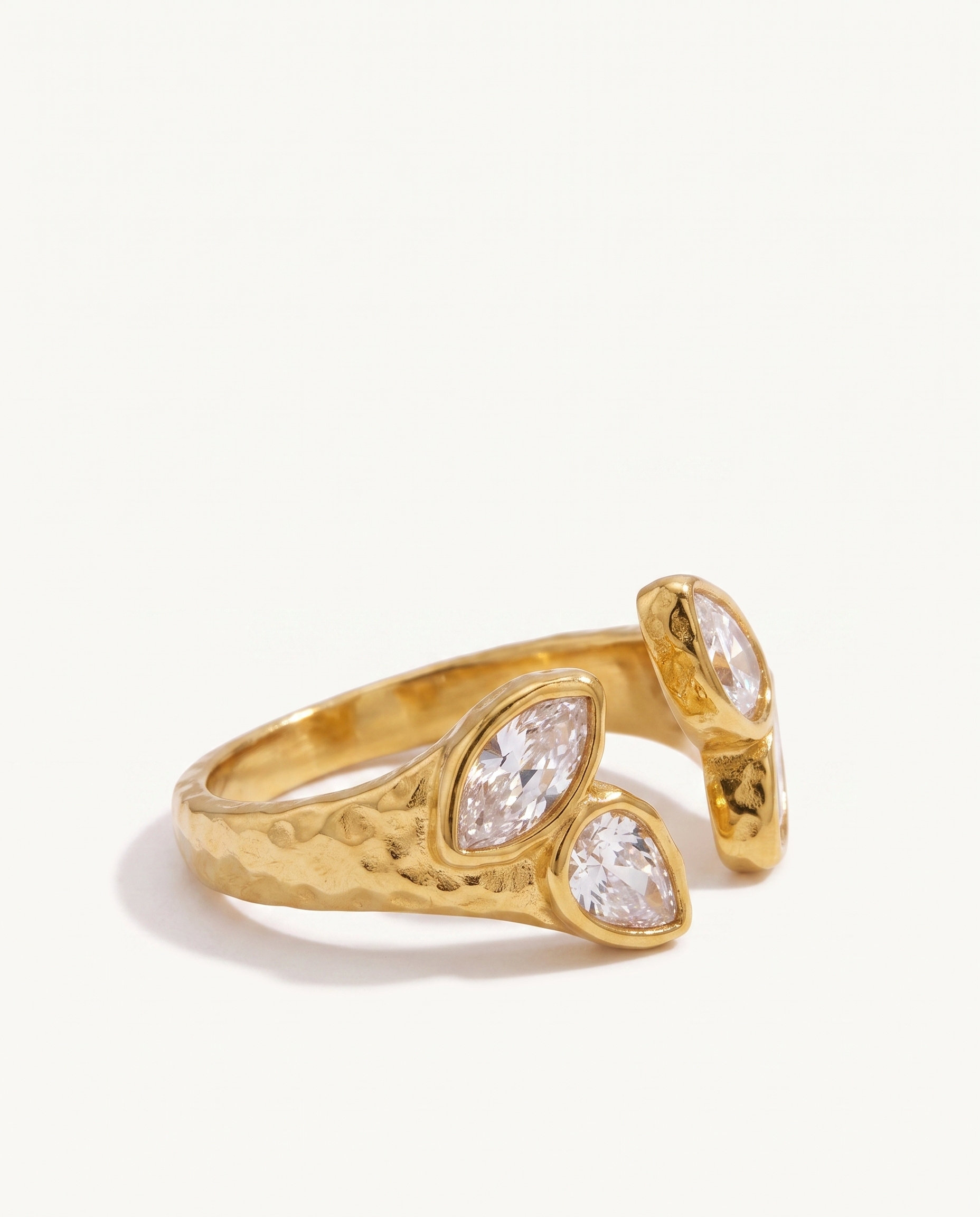 Agathe open zircon ring side profile