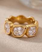 Lison zircon band ring macro detail