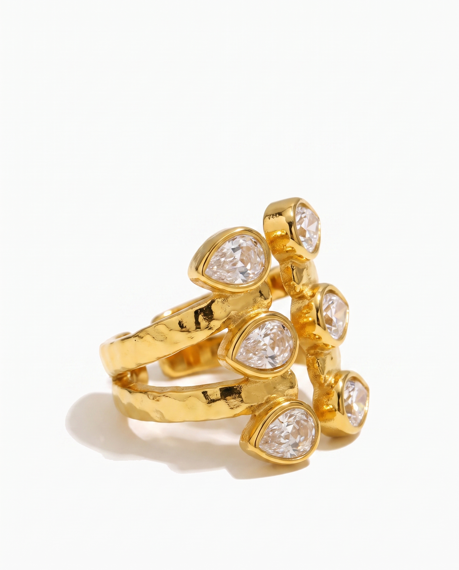 Adele zircon open ring side profile