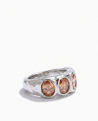 Clemence silver champagne zircon ring side profile