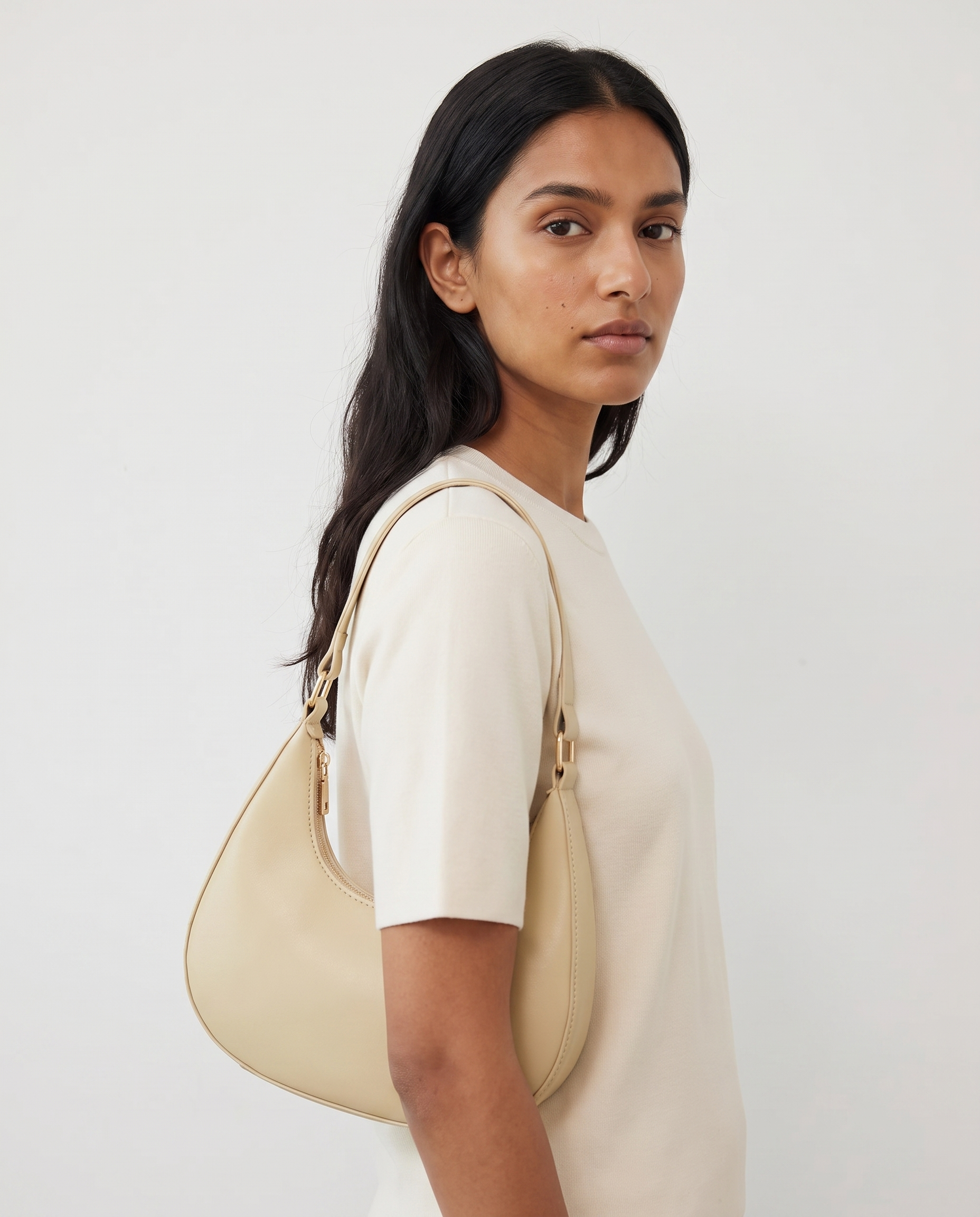 Josephine khaki shoulder bag worn under the arm