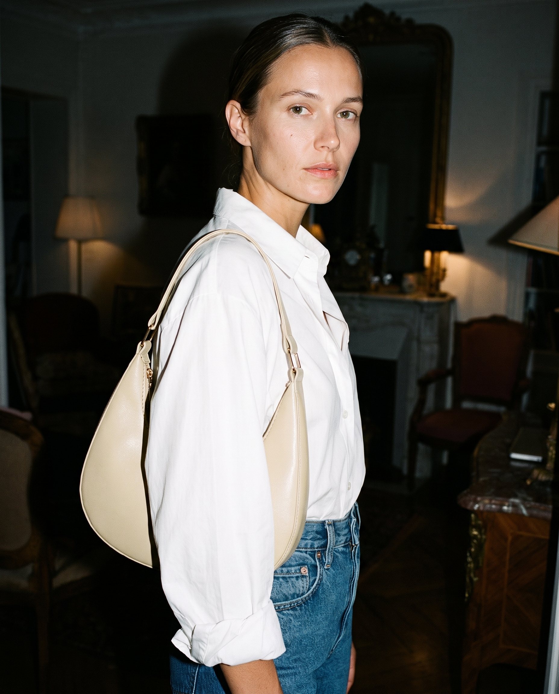 Josephine khaki shoulder bag editorial flash