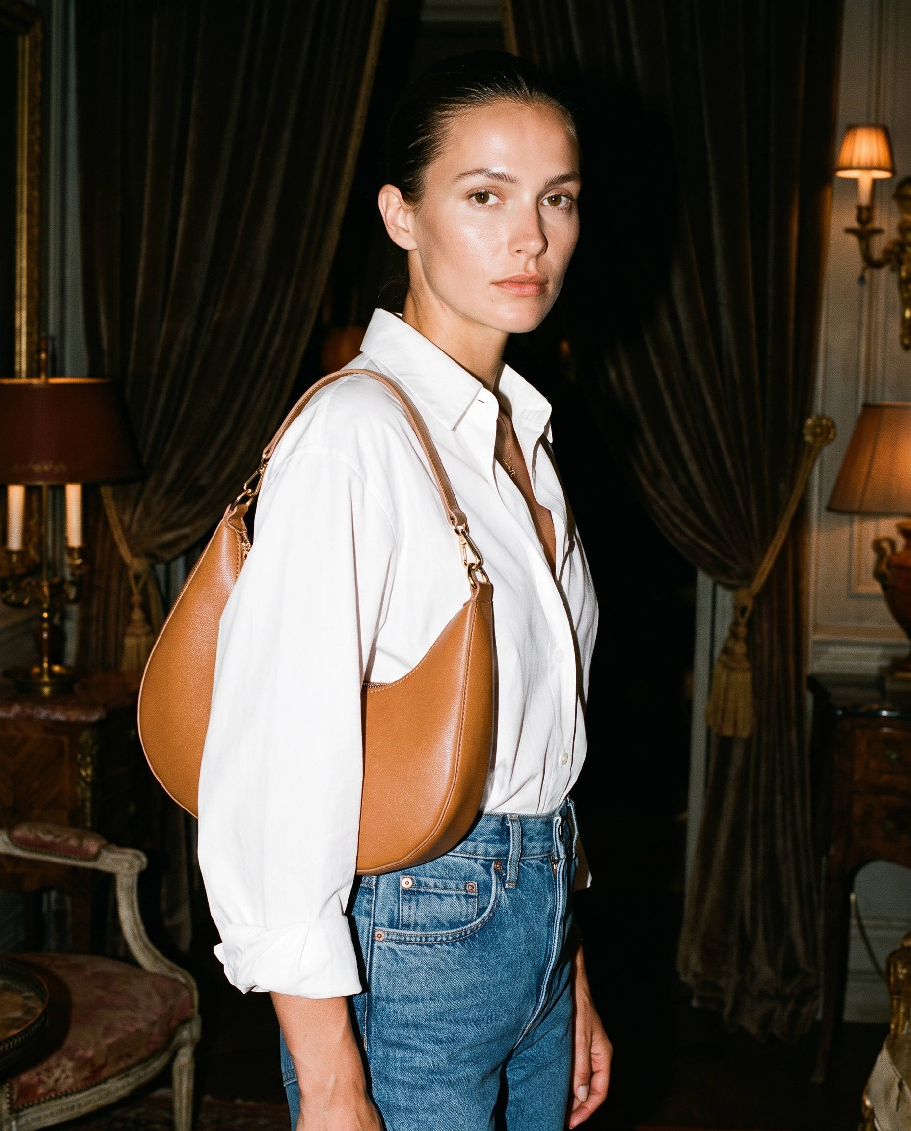 Josephine brown shoulder bag editorial flash