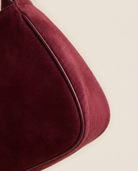 Salome burgundy suede baguette bag suede detail