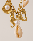 The Shore necklace sea charms macro detail
