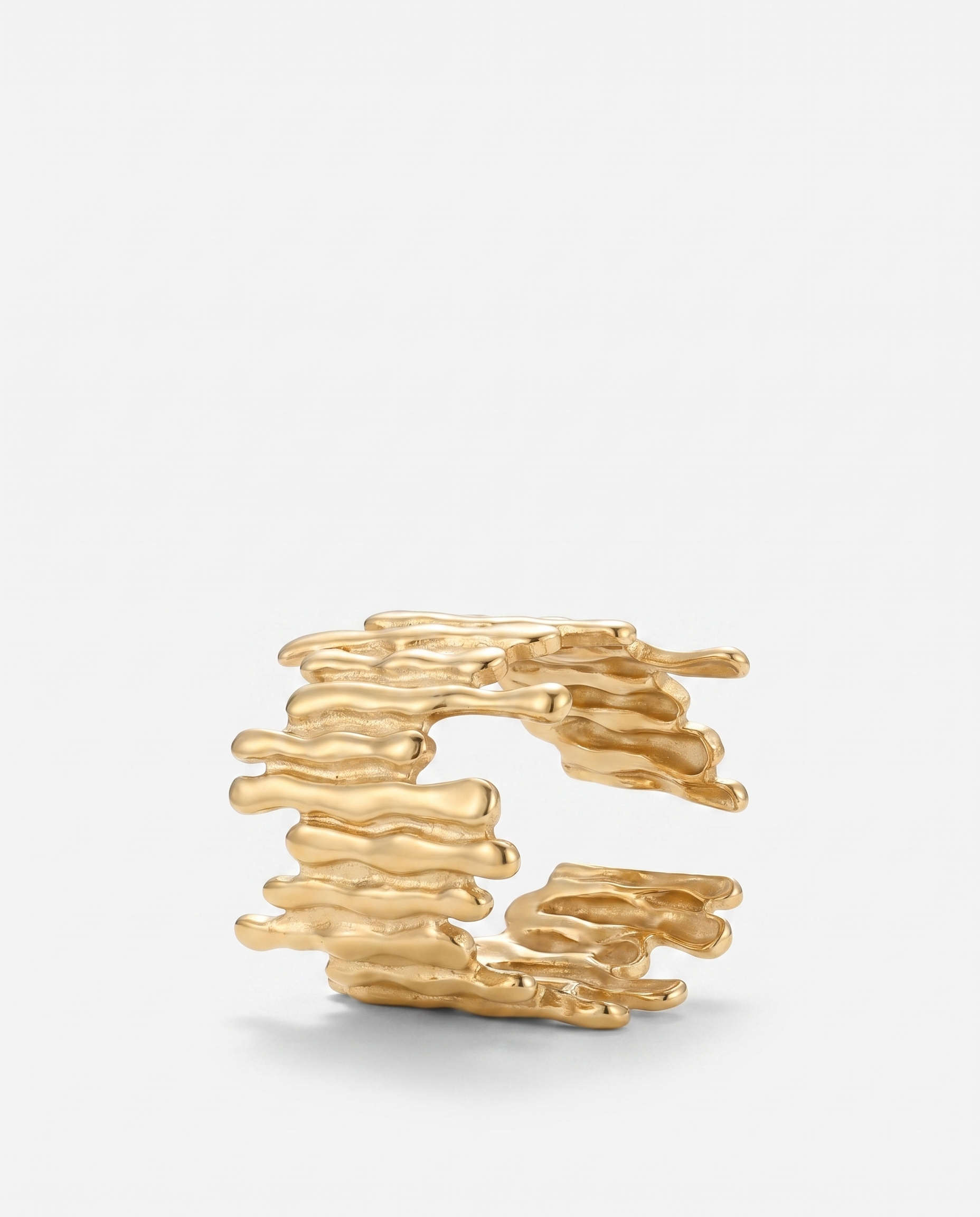 Ecorce gold bark open ring side profile