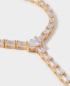Celeste lariat necklace zircon macro detail