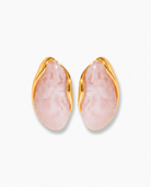 Galet blush pebble studs pair on off white background