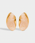Galet cream pebble studs pair on off white background